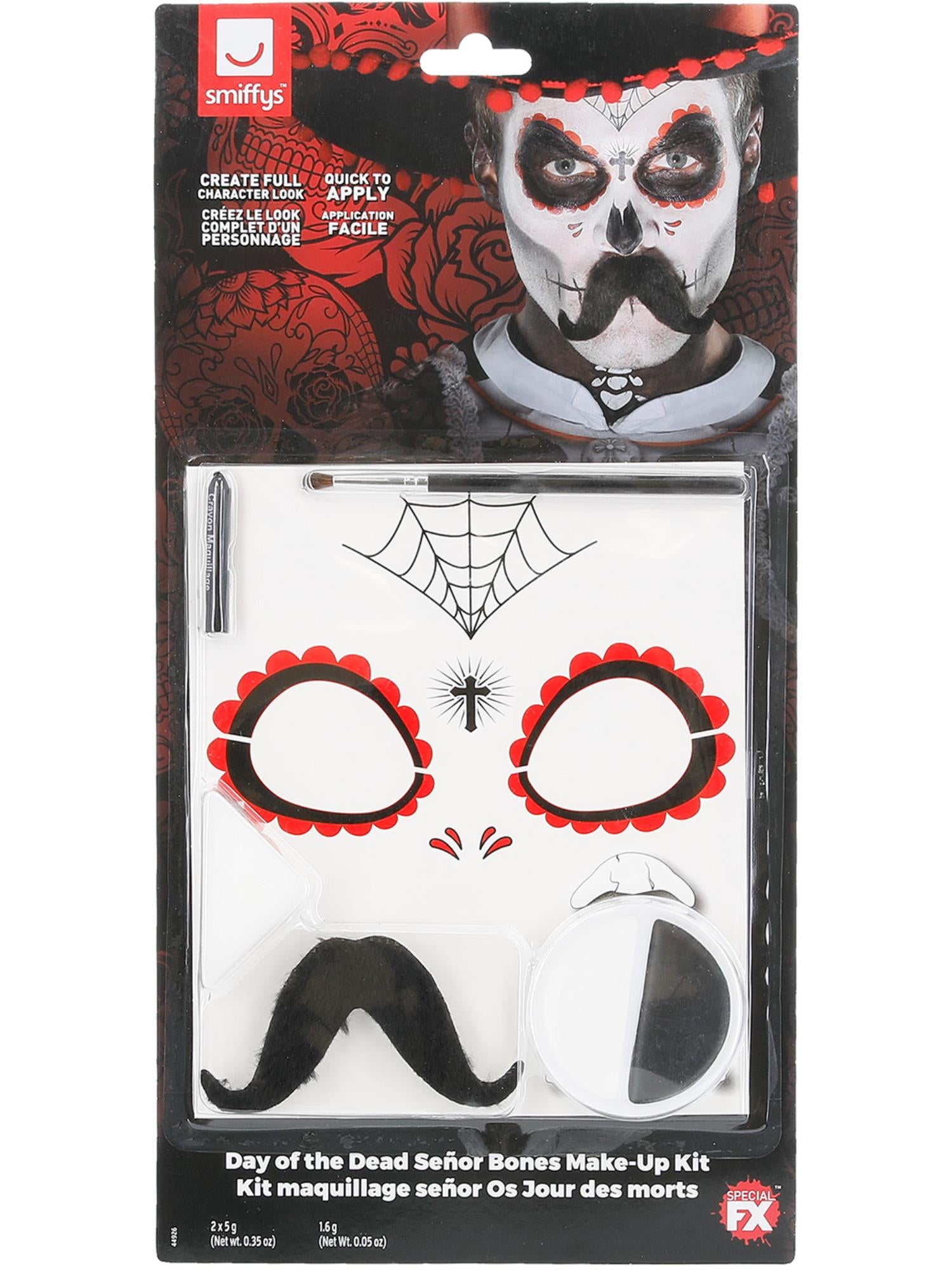 Smiffys Make-Up FX, DOTD Se?or Bones Kit, Grease, 2