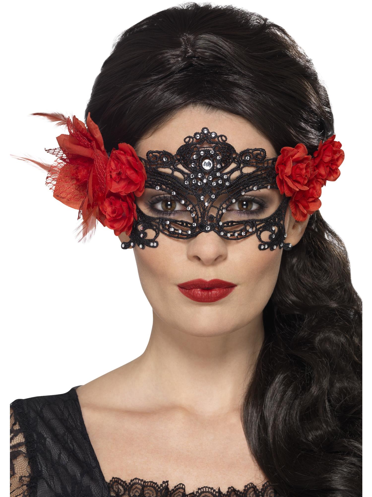 Day of the Dead Lace Filigree Eyemask, Black 1