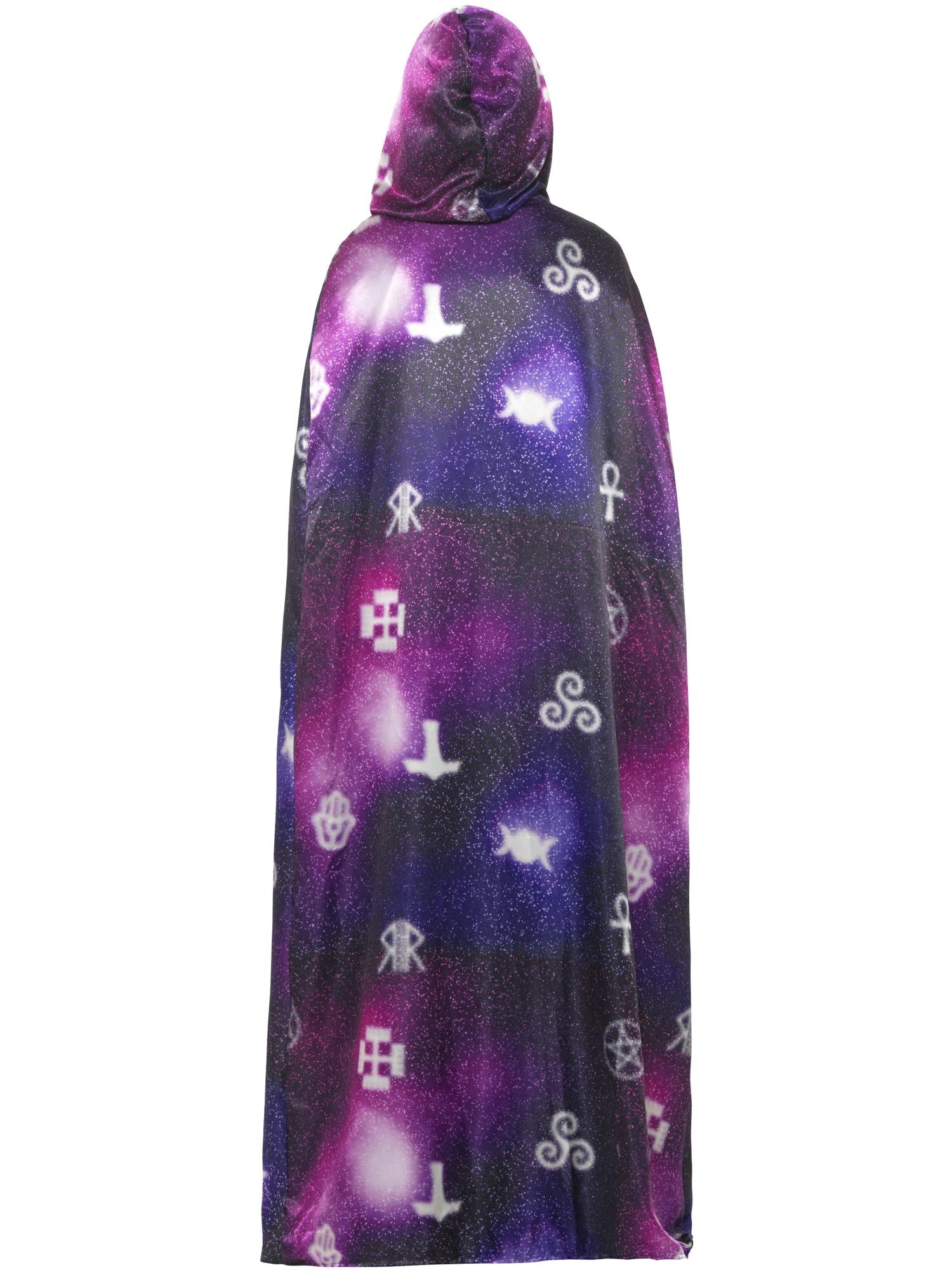 Deluxe Reversible Galaxy Ouija Cape, Black & Purpl 2