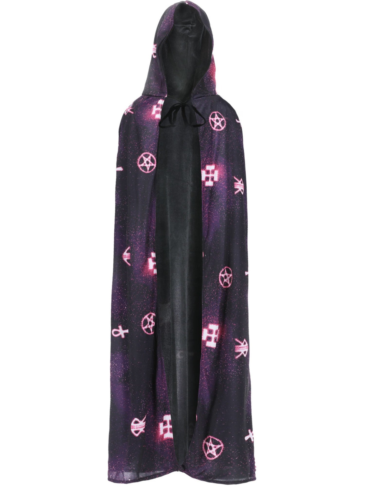 Deluxe Reversible Galaxy Ouija Cape, Black & Purpl 4