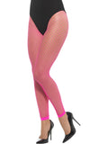 Footless Net Tights, Neon Pink 1
