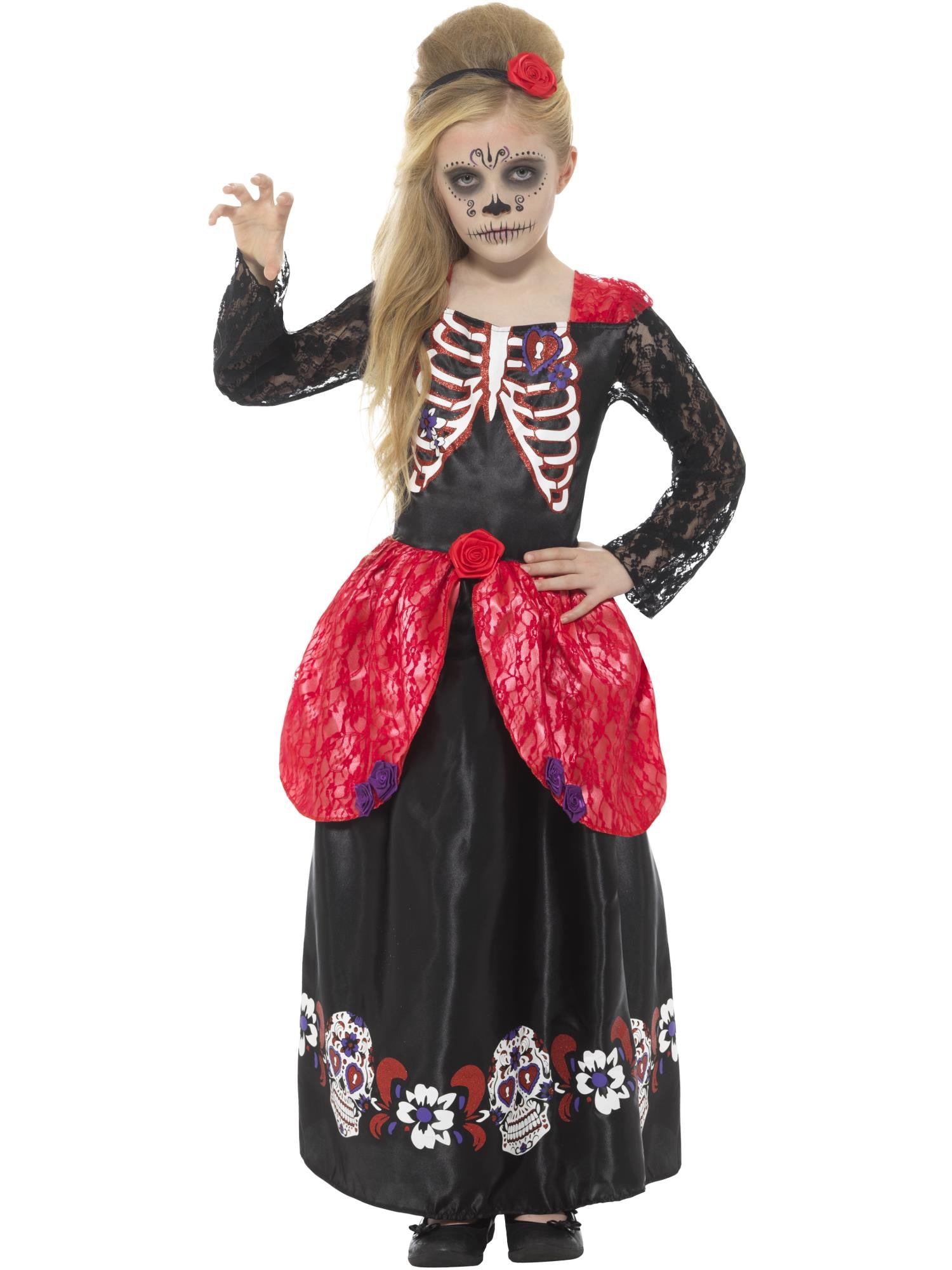 Deluxe Day of the Dead Girl Costume, Black 1