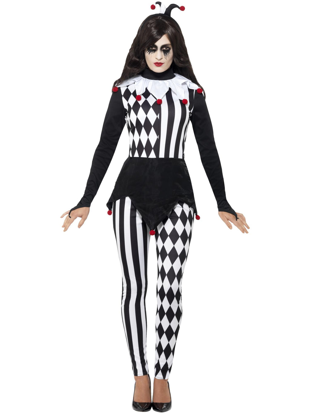 Female Jester Costume, Black 1