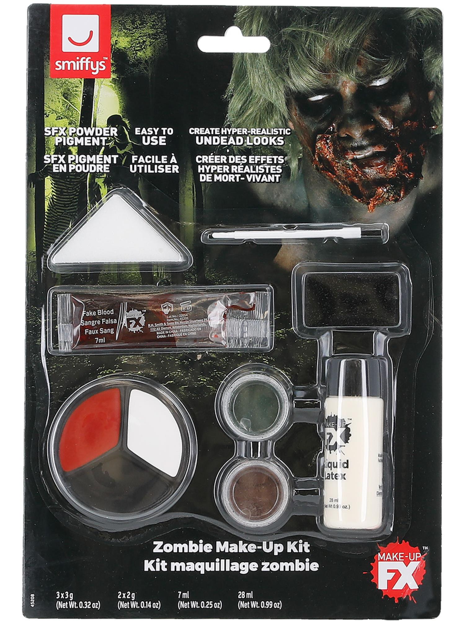 Smiffys Make-Up FX, Zombie Powder Dirt Kit, Aqua, 2