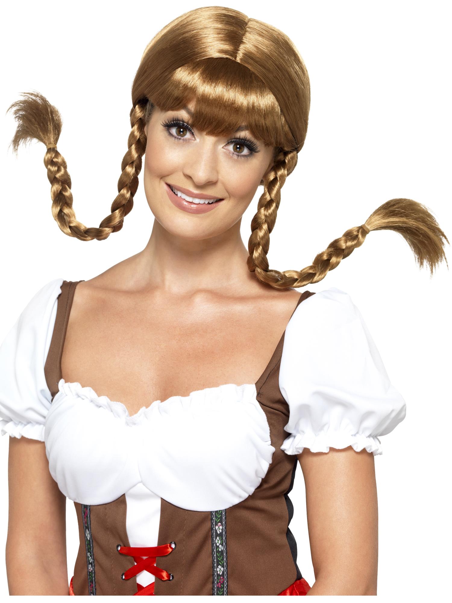 Bavarian Babe Wig, Plaited, Brown 1