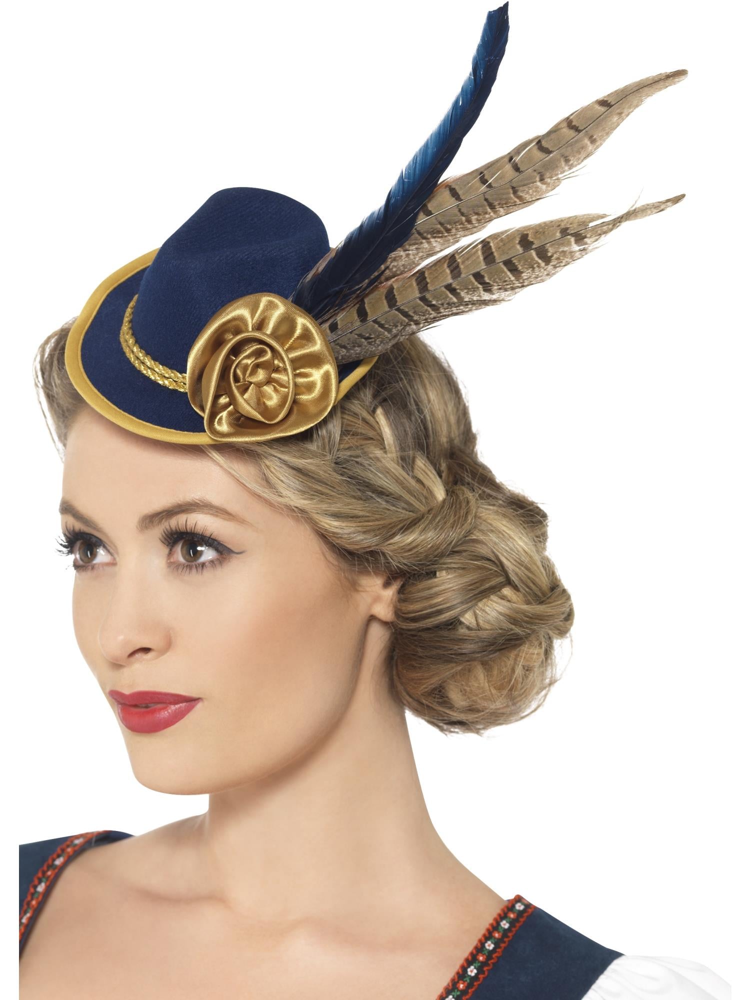 Authentic Bavarian Festival Mini Hat, Blue 1