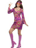 Hippie Chick Costume, Multi-Coloured 1