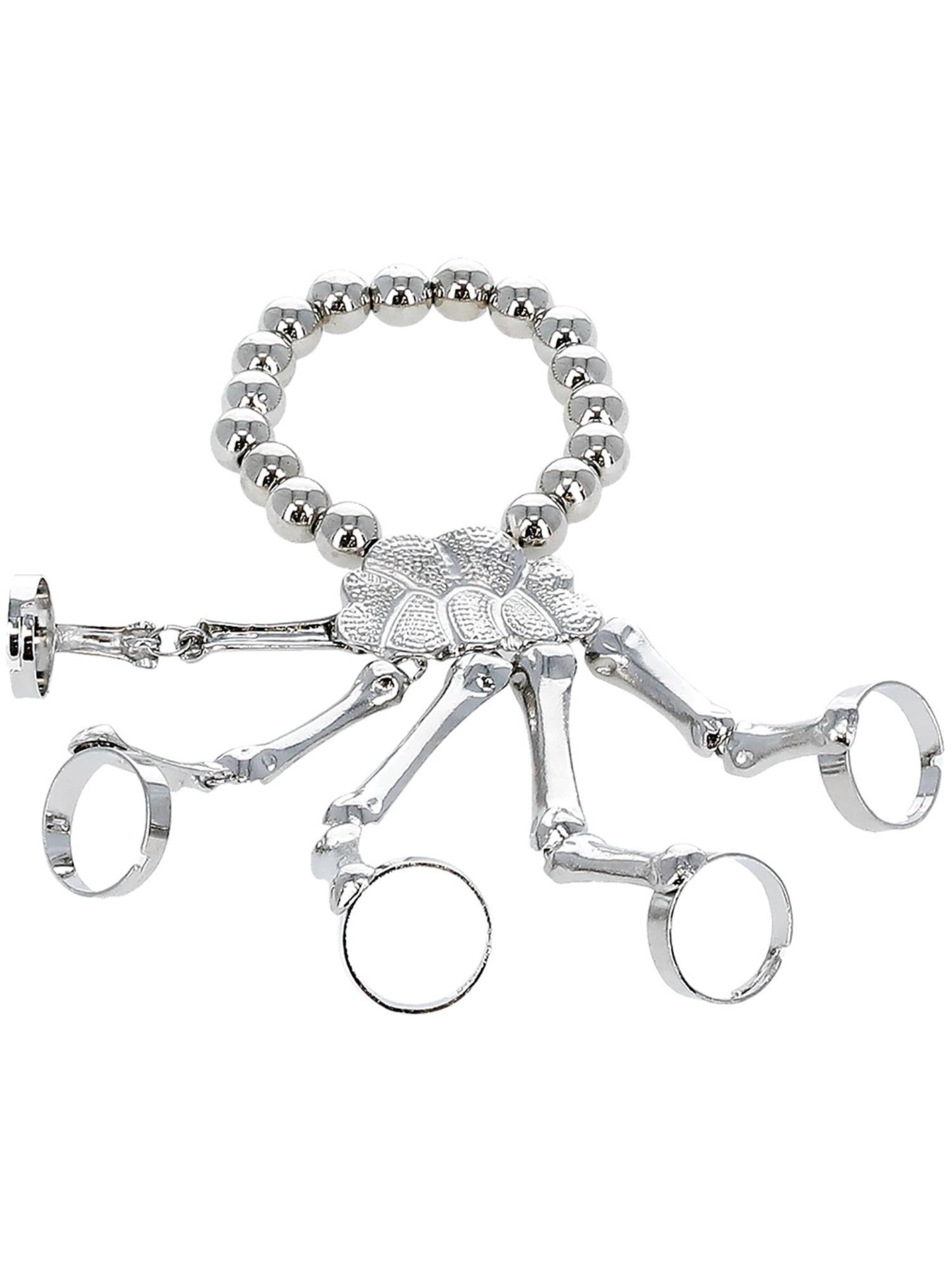 Skeleton Hand Bracelet, Silver 3