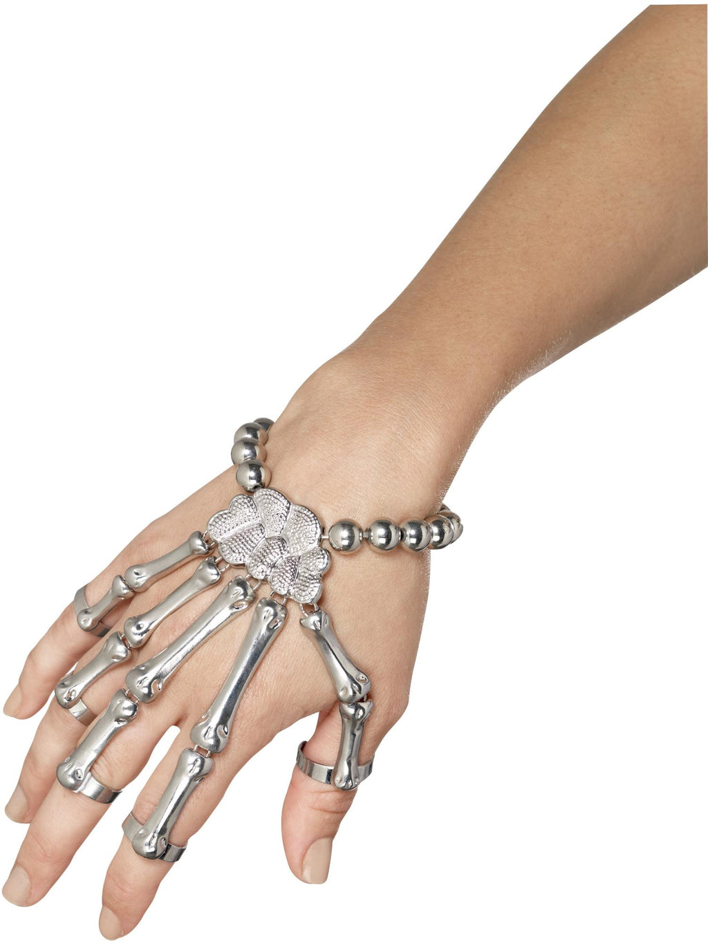 Skeleton Hand Bracelet, Silver 1