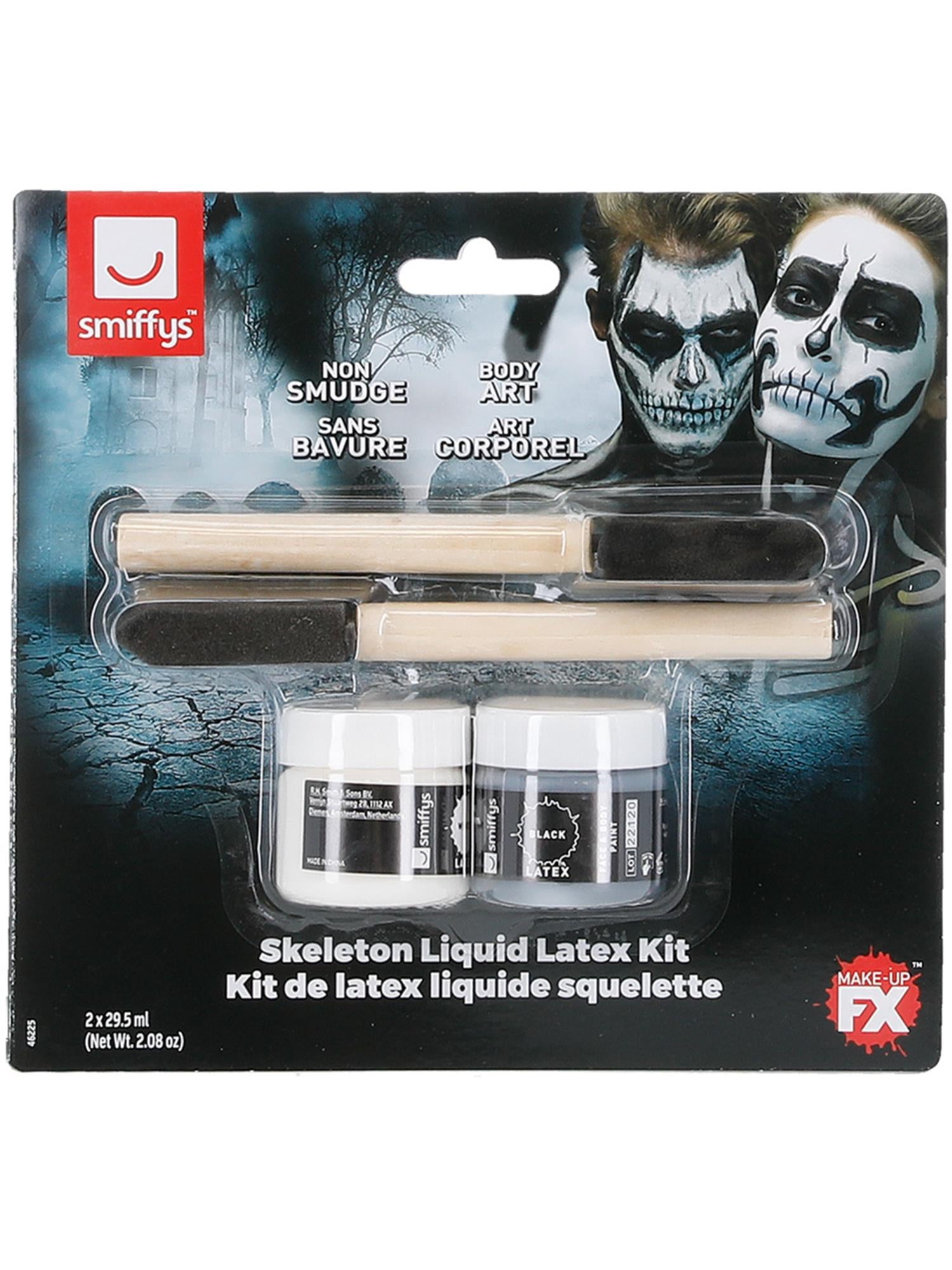 Smiffys Make-Up FX, Skeleton Liquid Latex Kit, 2
