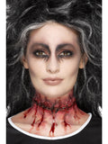 Smiffys Make-Up FX, Latex Stitched Neck, Red 1