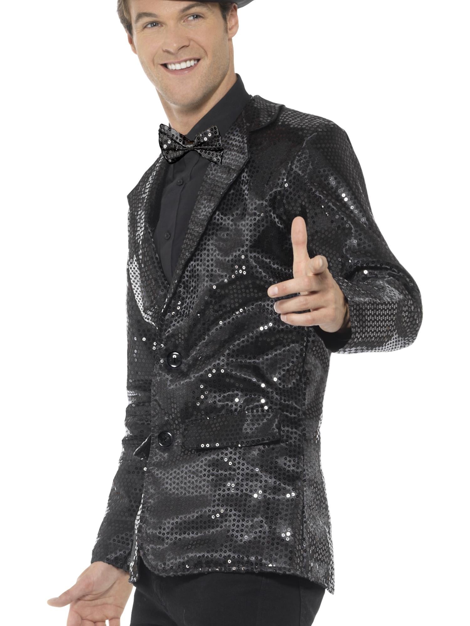Sequin Jacket, Mens, Black 3