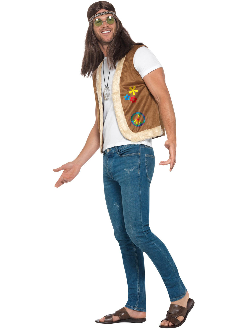 Hippie Waistcoat, Unisex, Brown 3