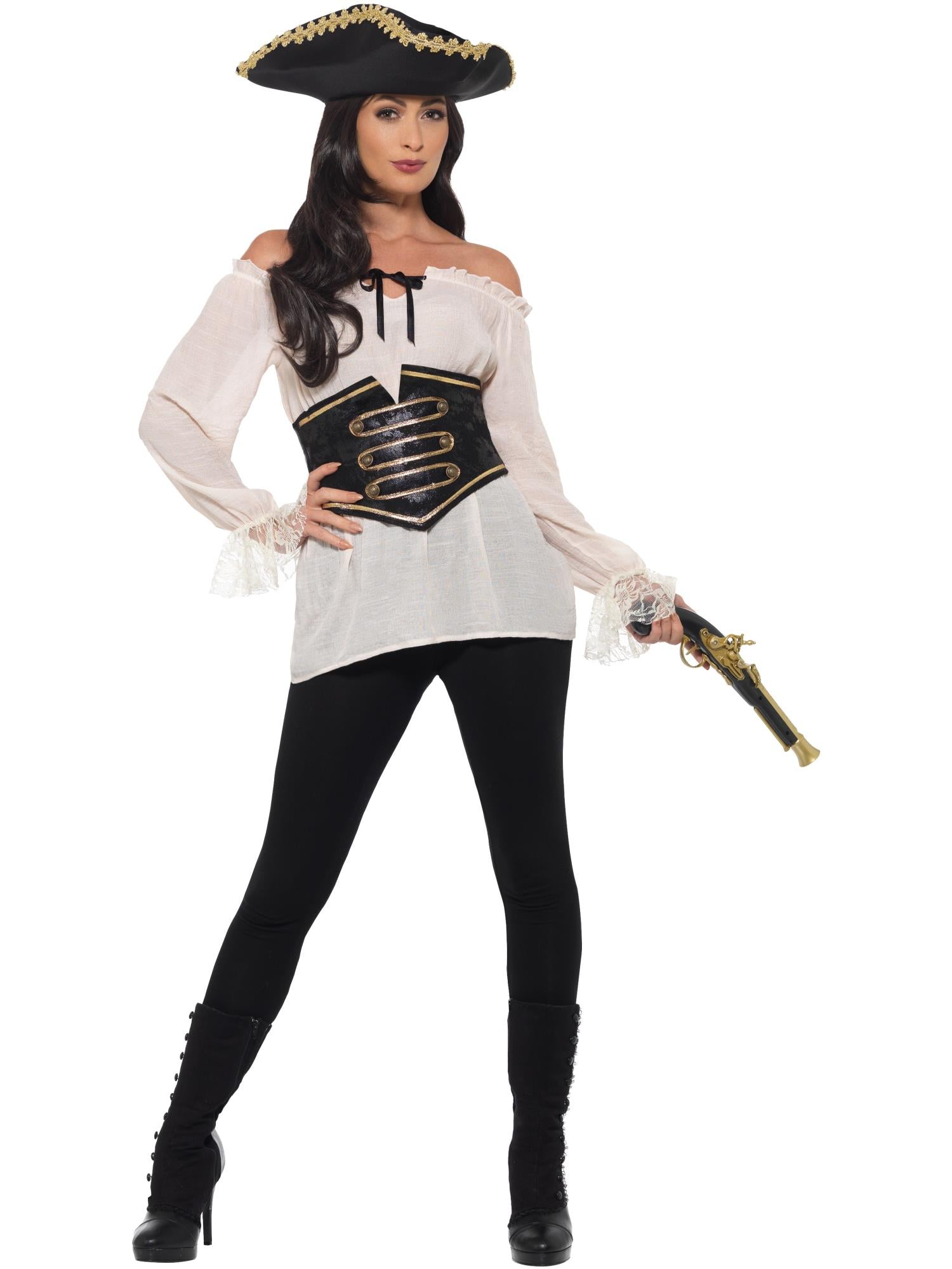Deluxe Pirate Shirt, Ladies, Ivory 1