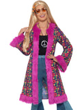 60s Psychedelic Hippie Coat, Pink 1