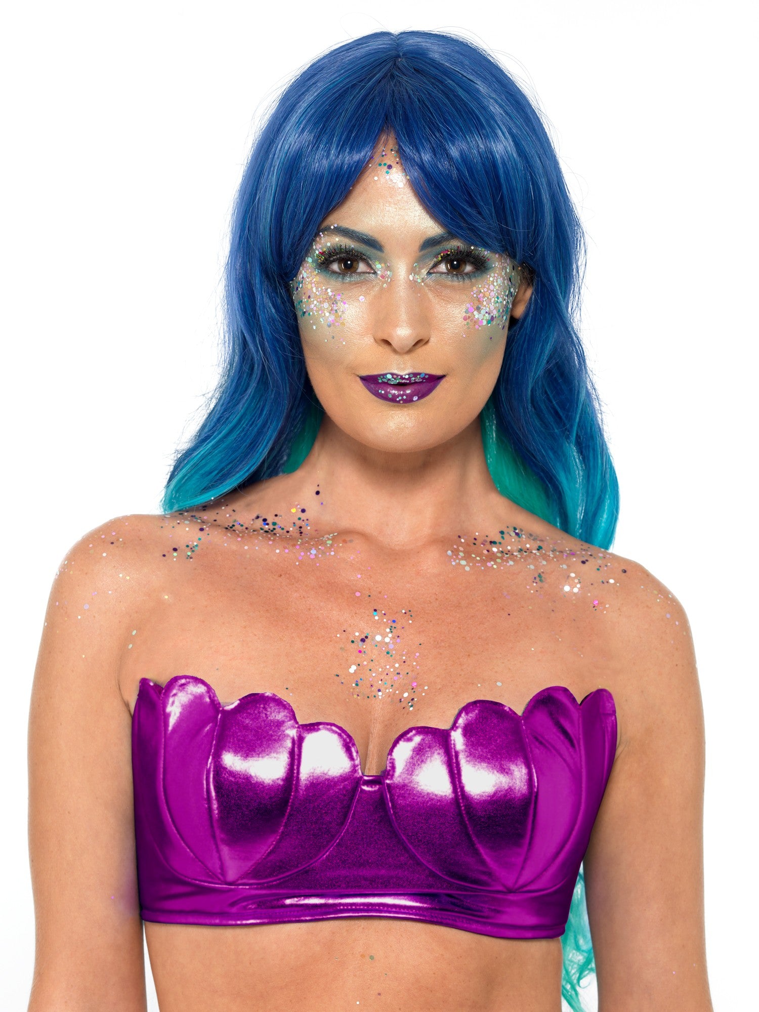 Mermaid Shell Bikini Bra Top, Strapless Design 1