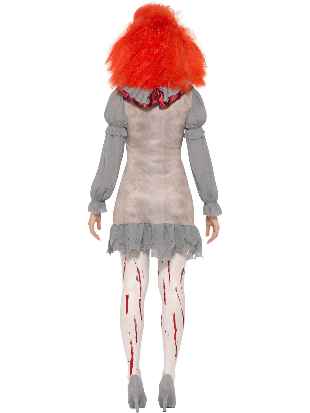 Vintage Clown Lady Costume, Grey & Red 2
