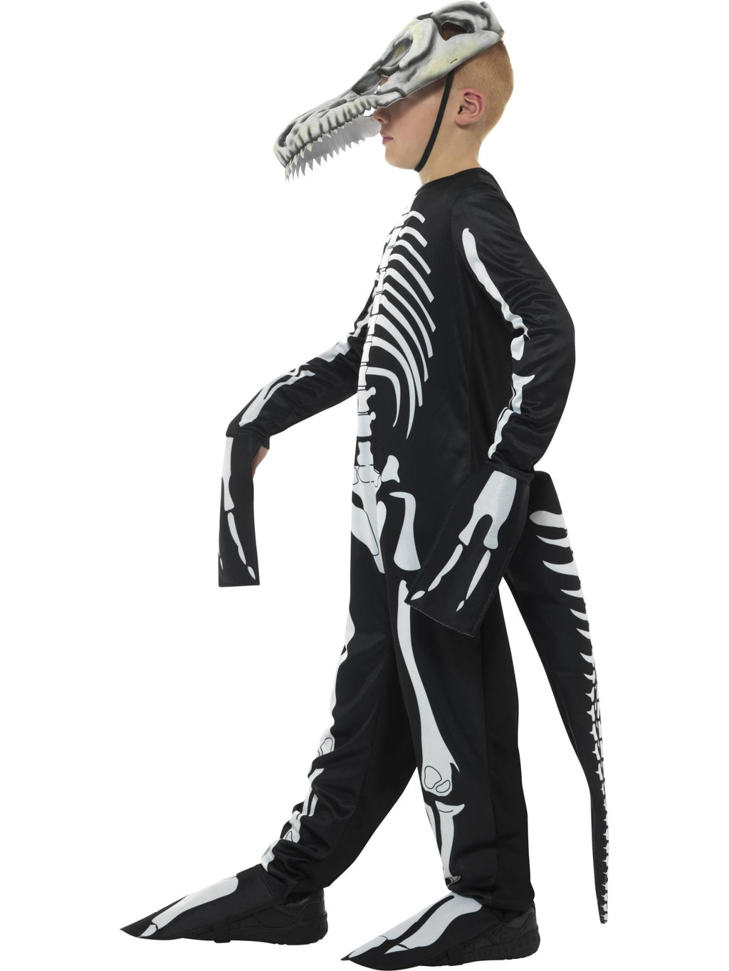 Deluxe T-Rex Skeleton Costume, Bodysuit, Black 3