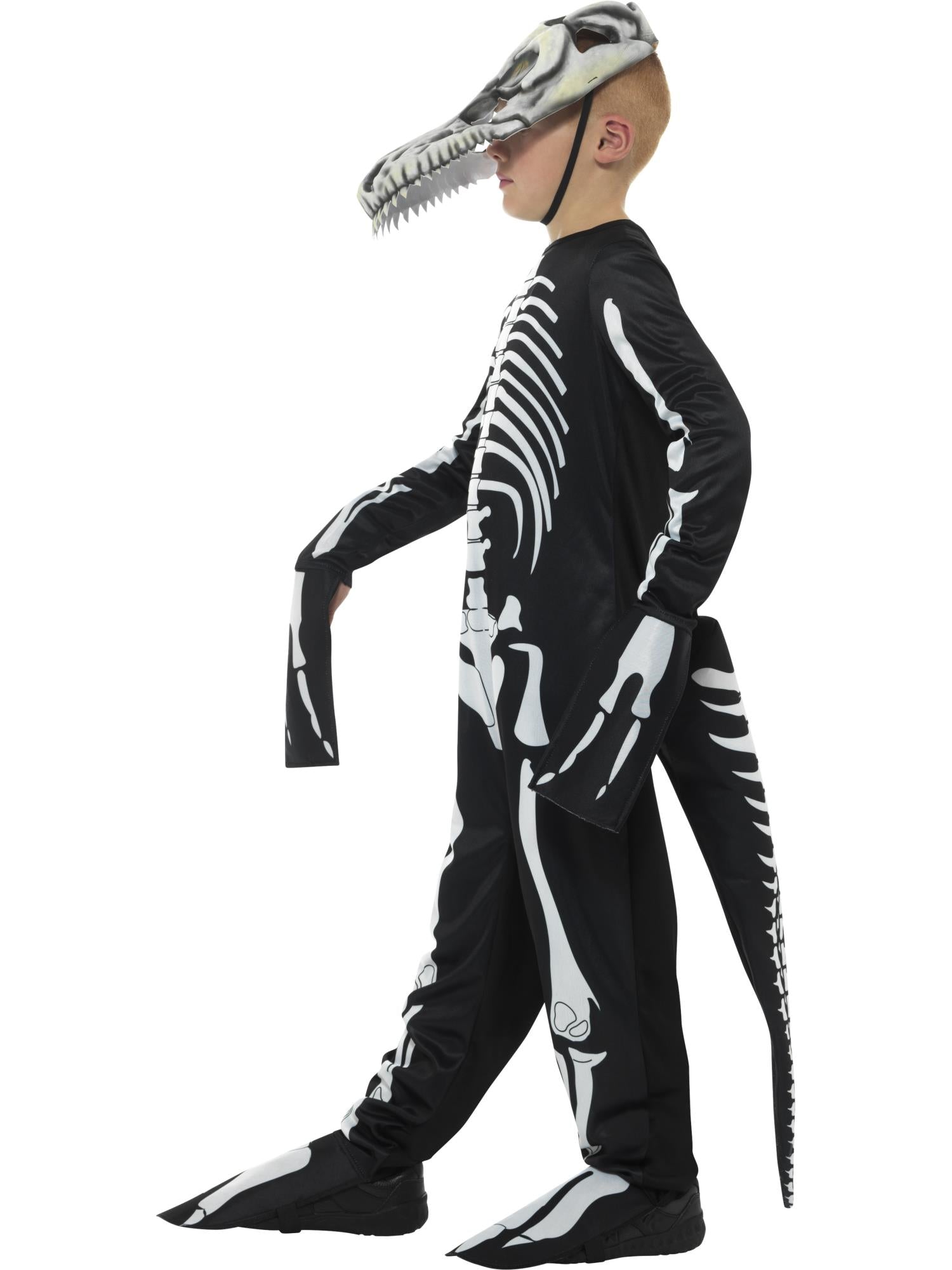 Deluxe T-Rex Skeleton Costume, Bodysuit, Black 3