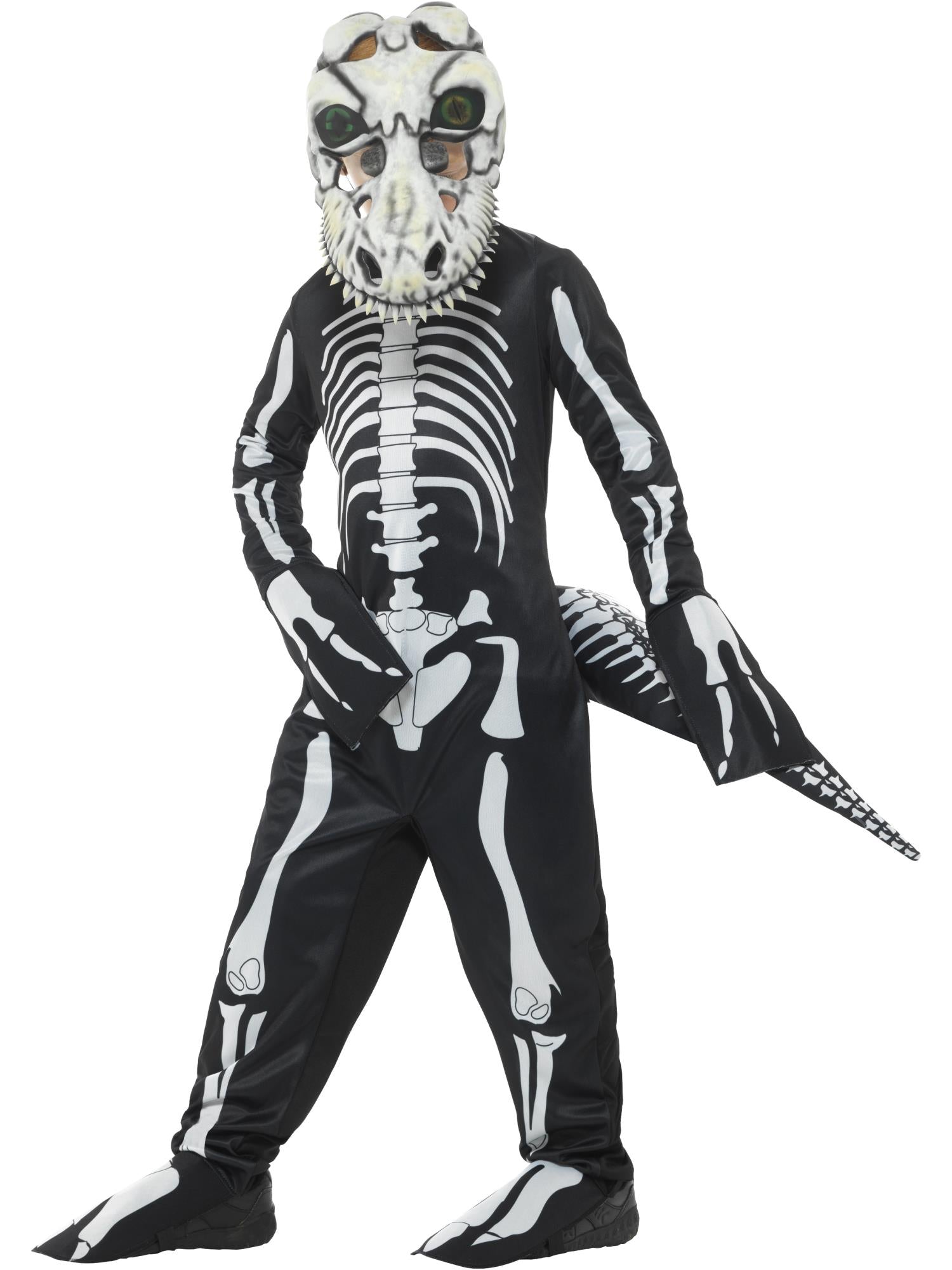 Deluxe T-Rex Skeleton Costume, Bodysuit, Black 1