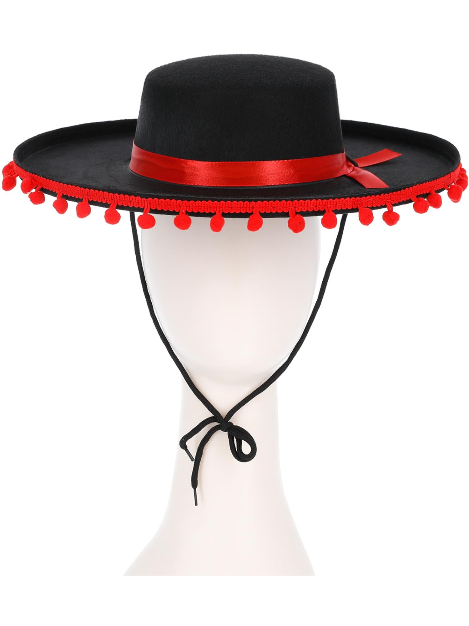 Day of the Dead Senor Hat, Black & Red 2