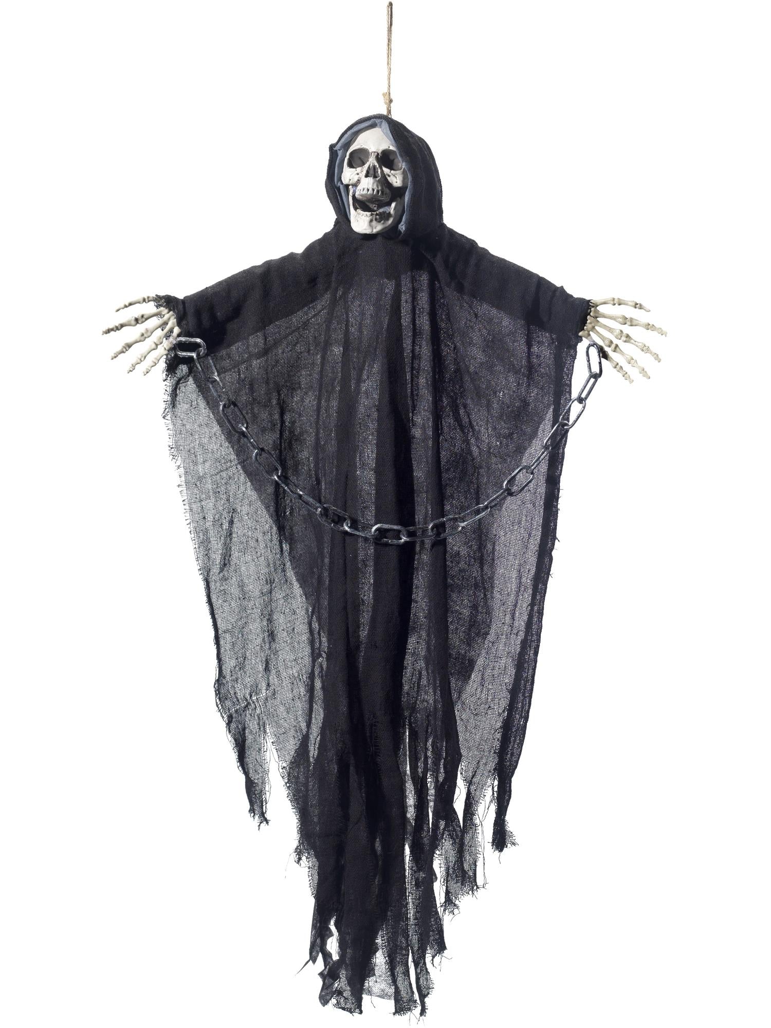 Hanging Reaper Skeleton Decoration, Black 1