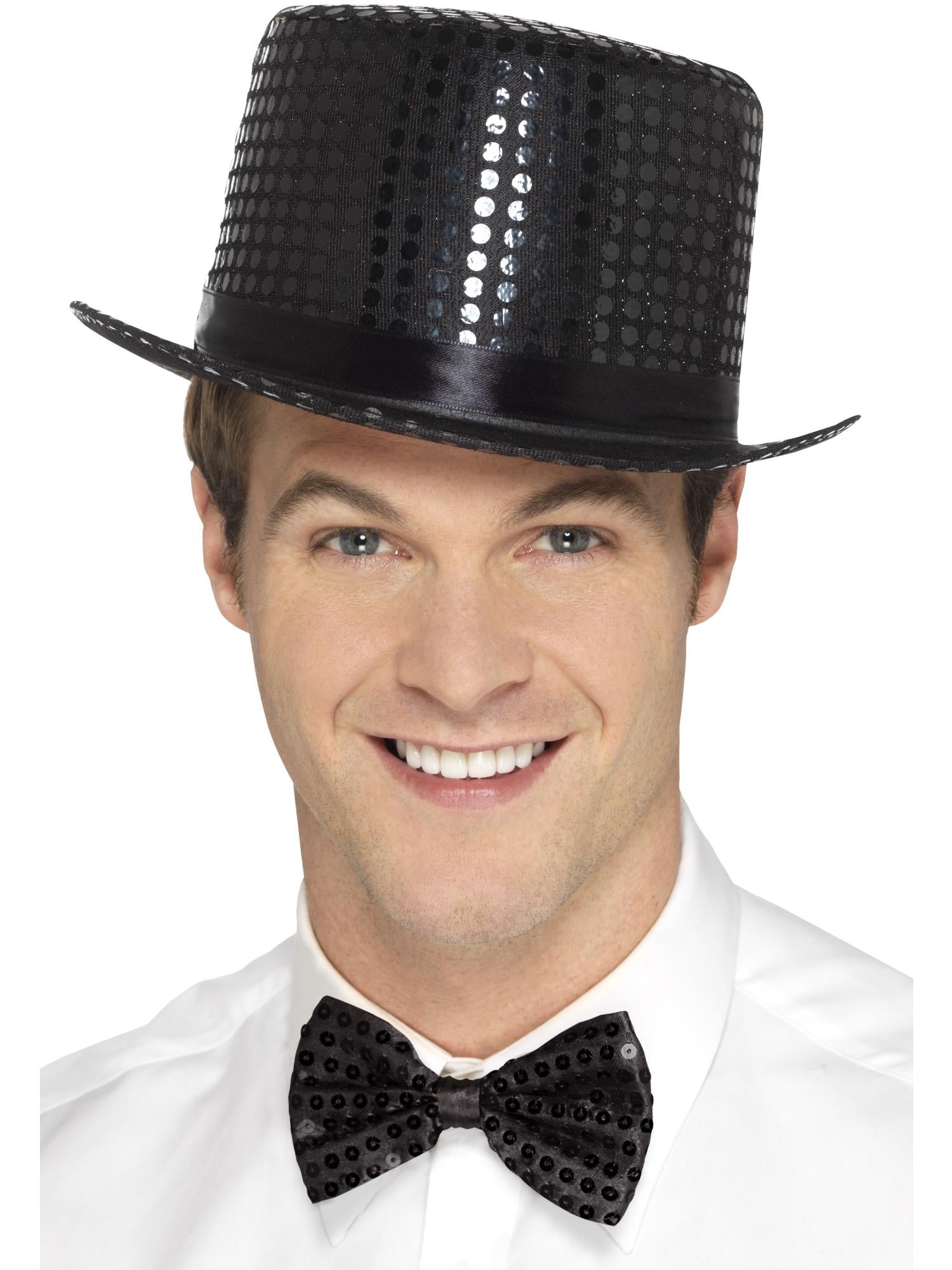 Sequin Top Hat, Black 1