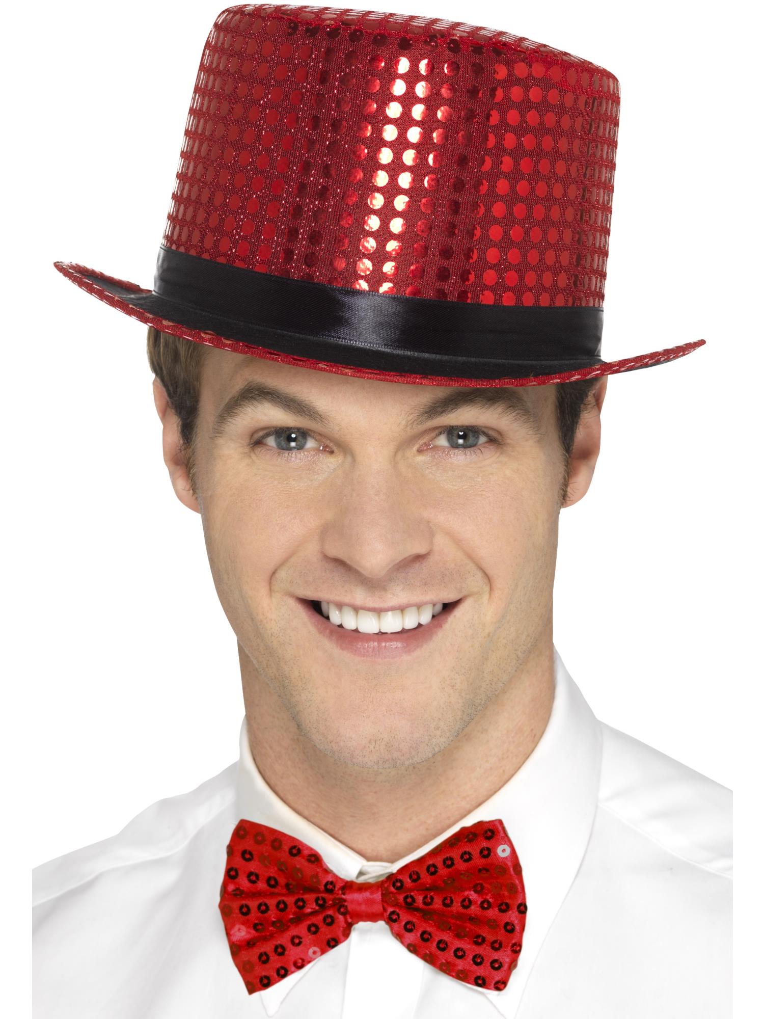 Sequin Top Hat, Red 1