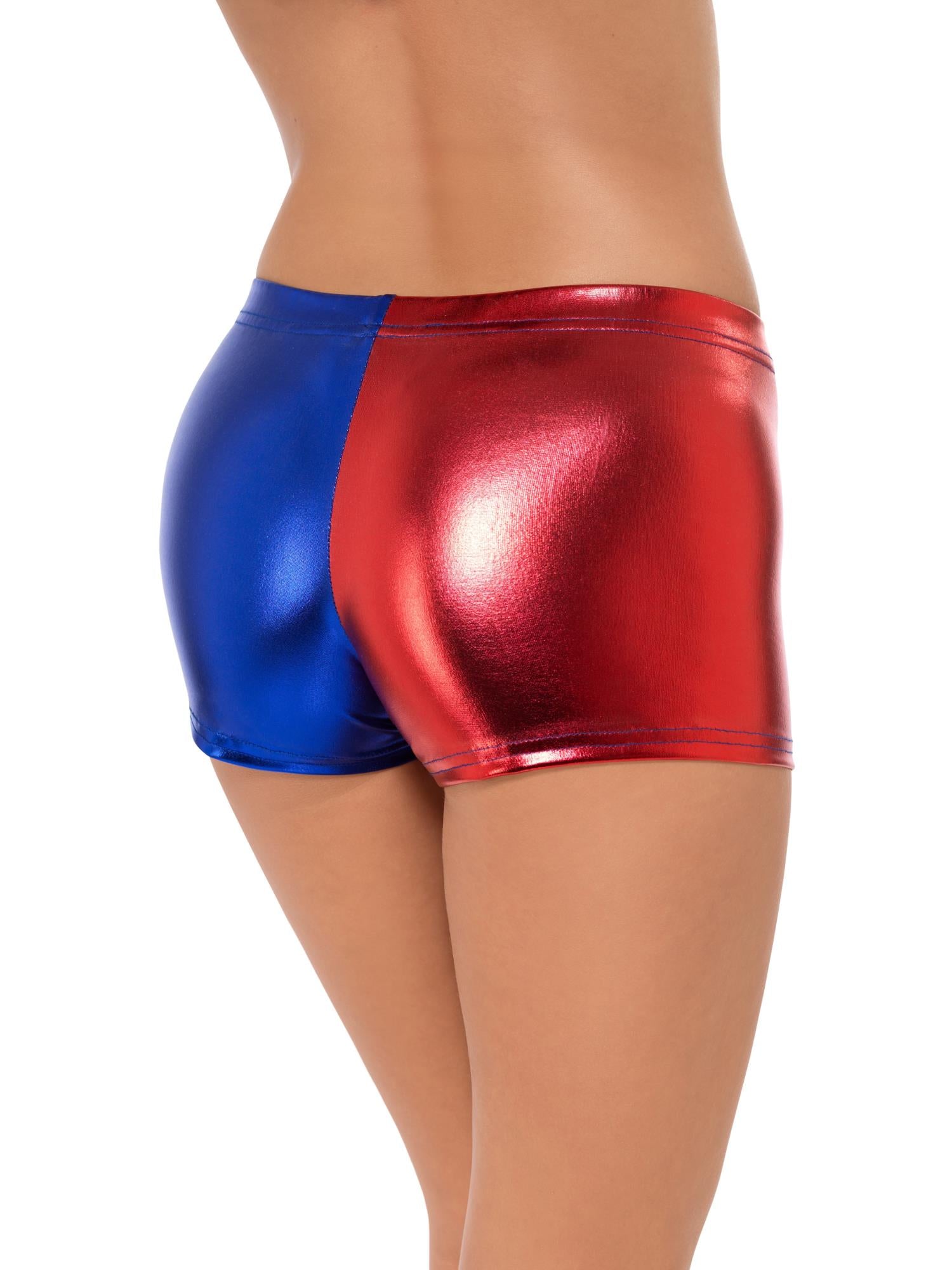 Fever Miss Jester Whiplash Shorts, Red & Blue 2