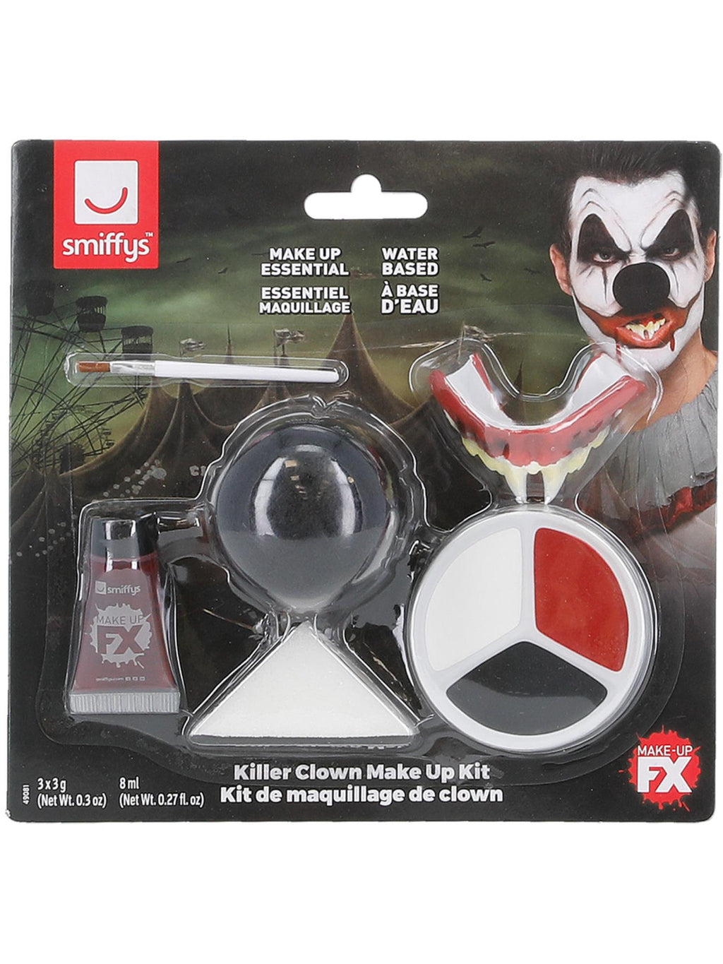 Smiffys Make-Up FX, Killer Clown Kit, Aqua, Multi- 2