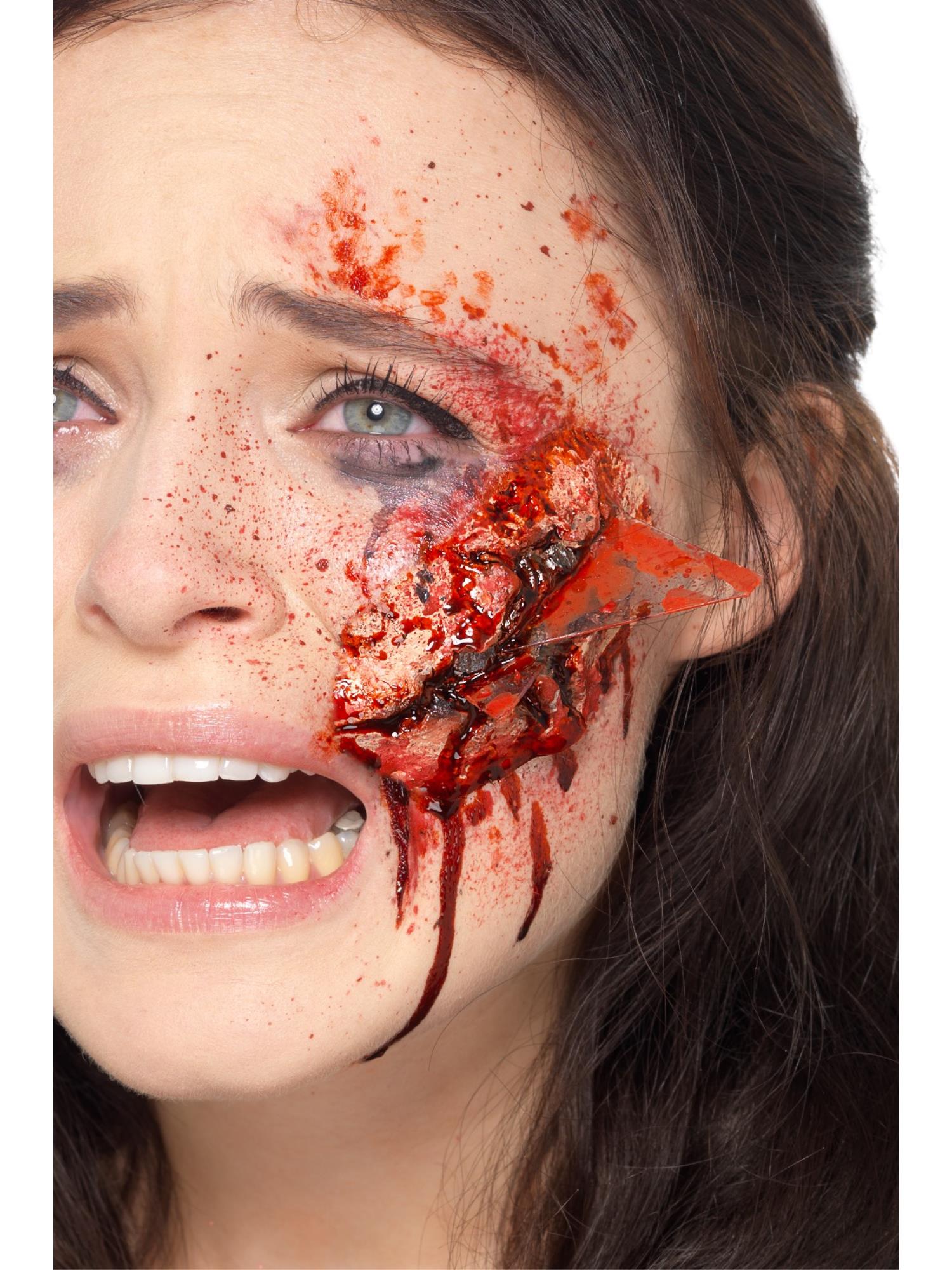 Smiffys Make-Up FX, Latex Broken Glass Wound, Red 1