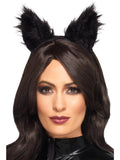 Long Pile Fur Cat Ears, Black 1