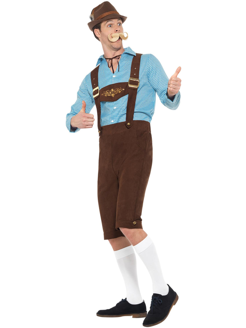 Beer Fest Costume, Blue & Brown 3