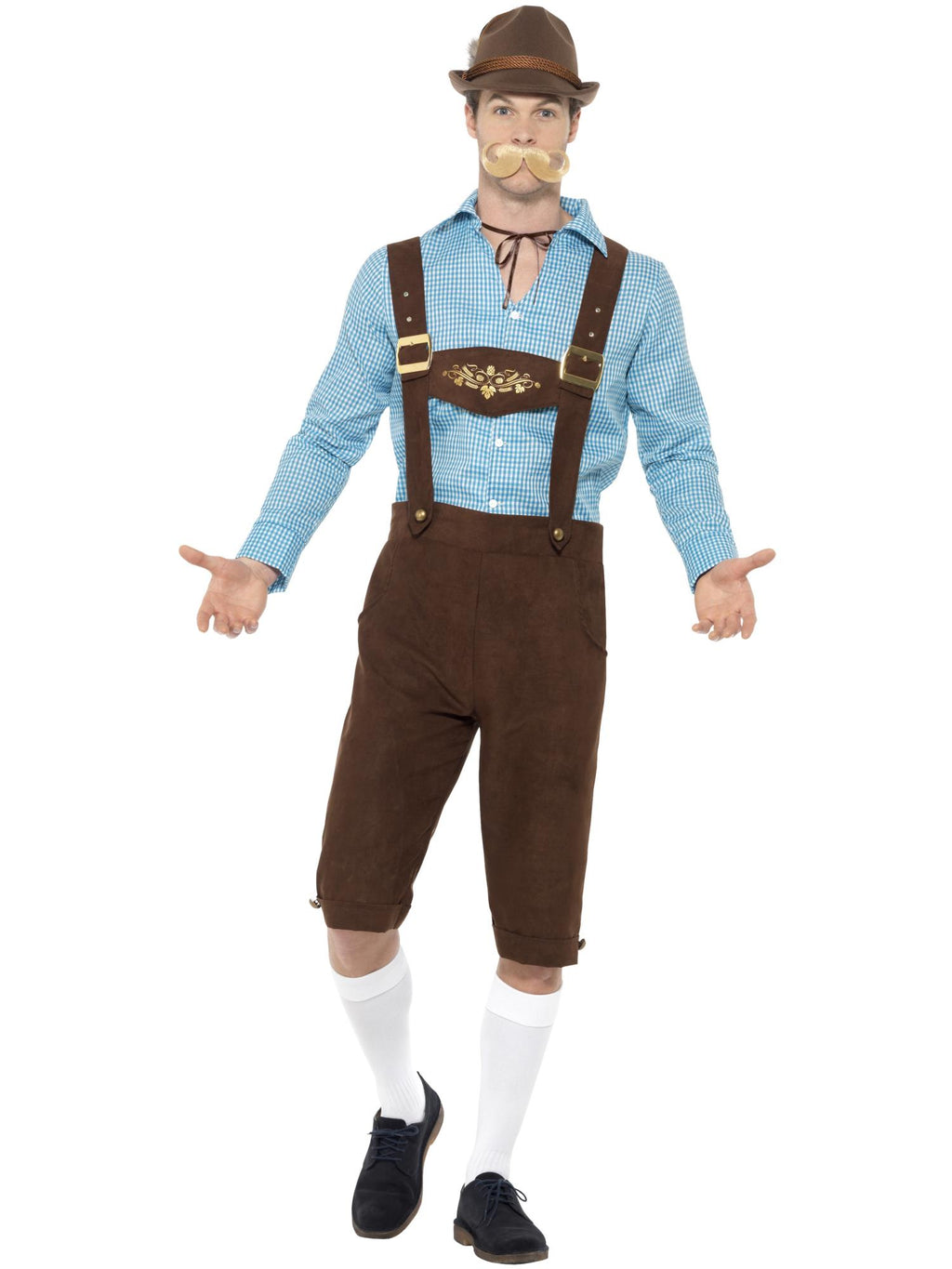 Beer Fest Costume, Blue & Brown 1
