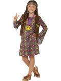 Hippie Girl Costume, with Dress, Multi-Coloured 1