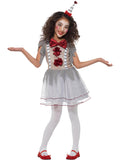 Vintage Clown Girl Costume, Grey & Red 1
