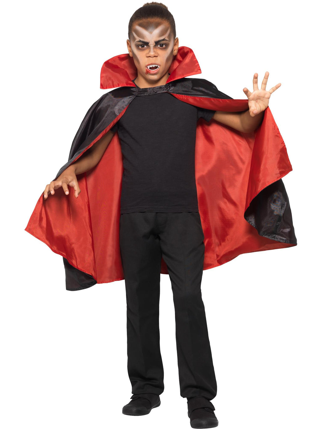 Reversible Vampire Cape, Black & Red 1
