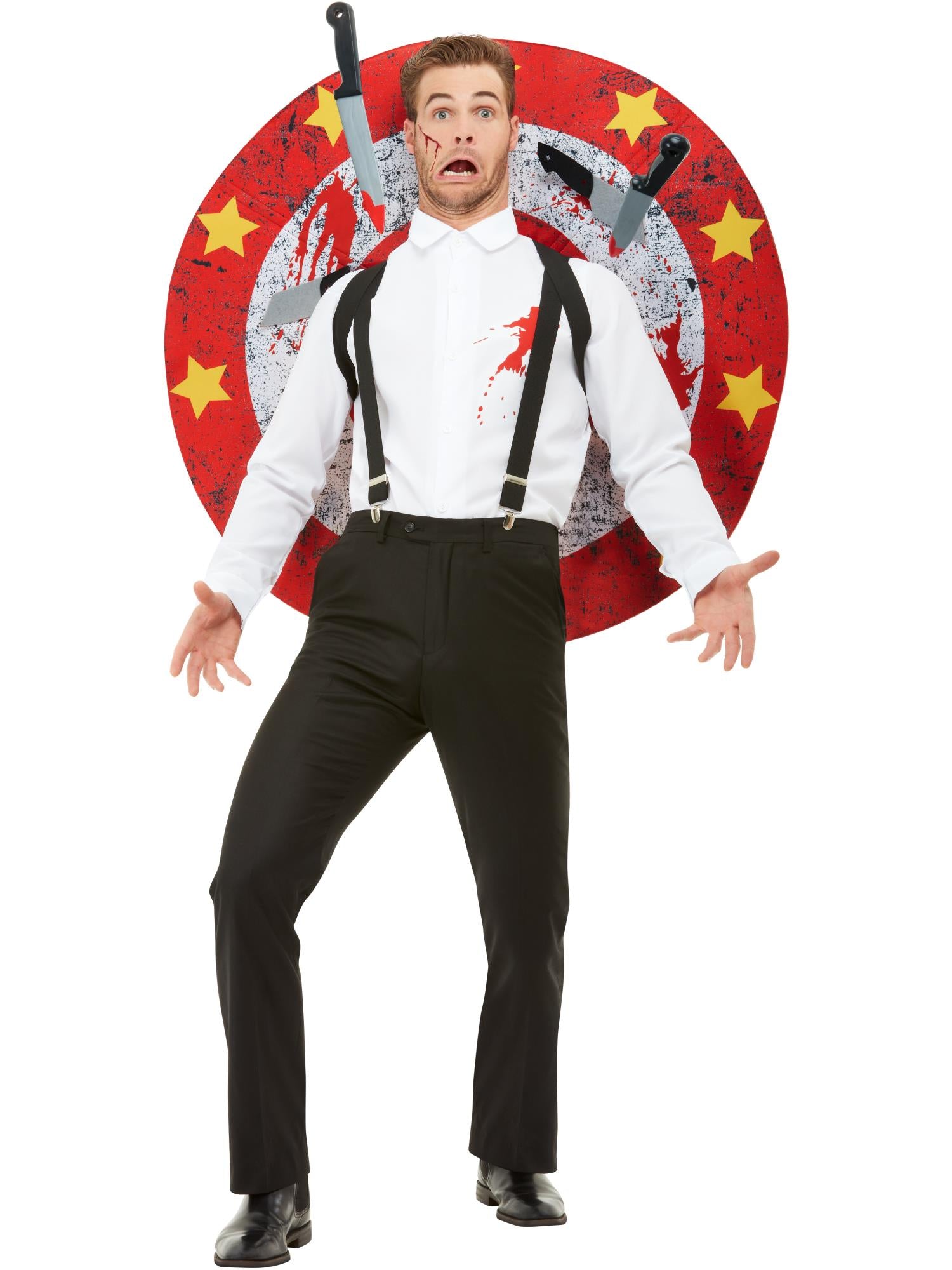 Deluxe Knife Thrower Costume, Red & White 1