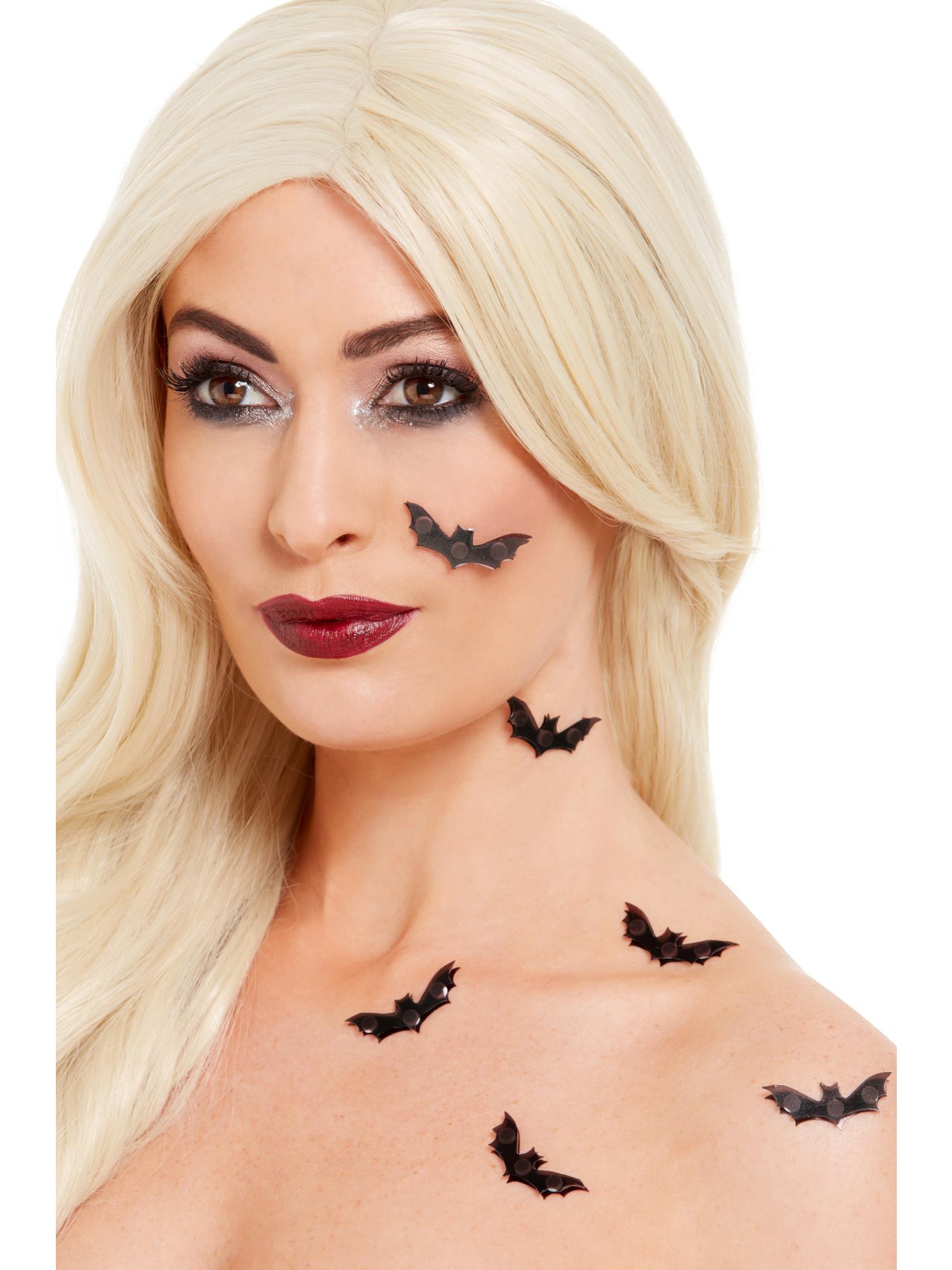 Smiffys Make-Up FX, 3D Bat Stickers, Black 1