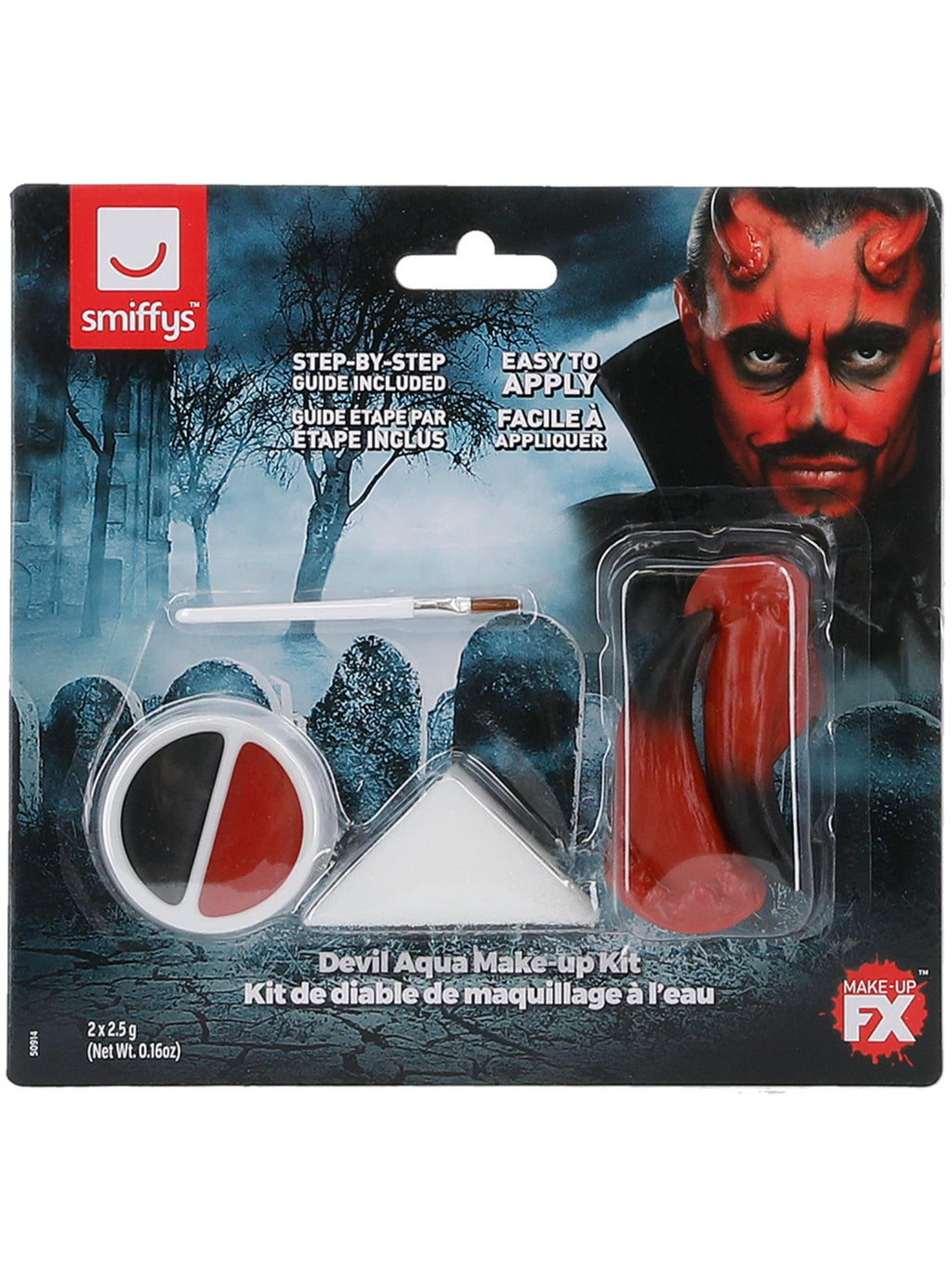 Smiffys Make-Up FX, Devil Kit, Aqua, Red & Black 2