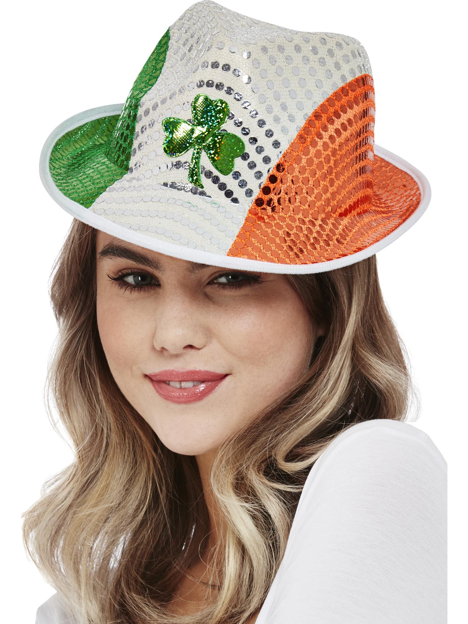 Paddy's Day Irish Flag Sequin Trilby Hat 1
