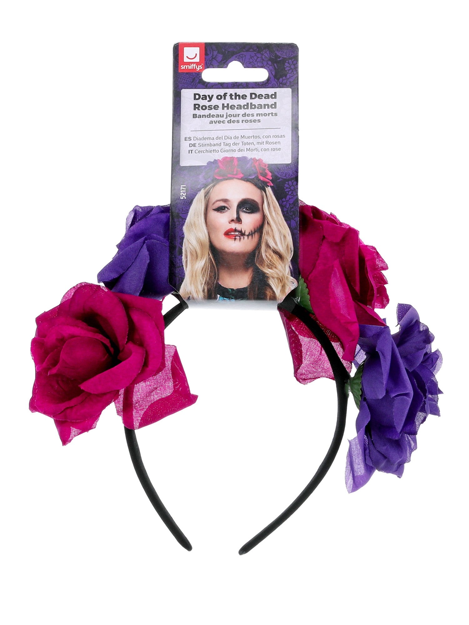 Day of the Dead Rose Headband, Multi-Coloured 2