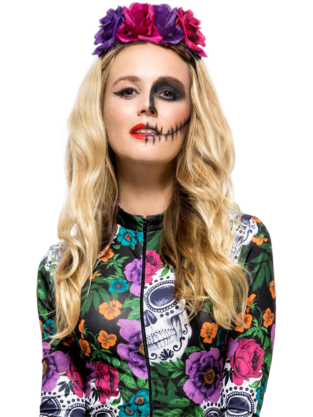 Day of the Dead Rose Headband, Multi-Coloured 1