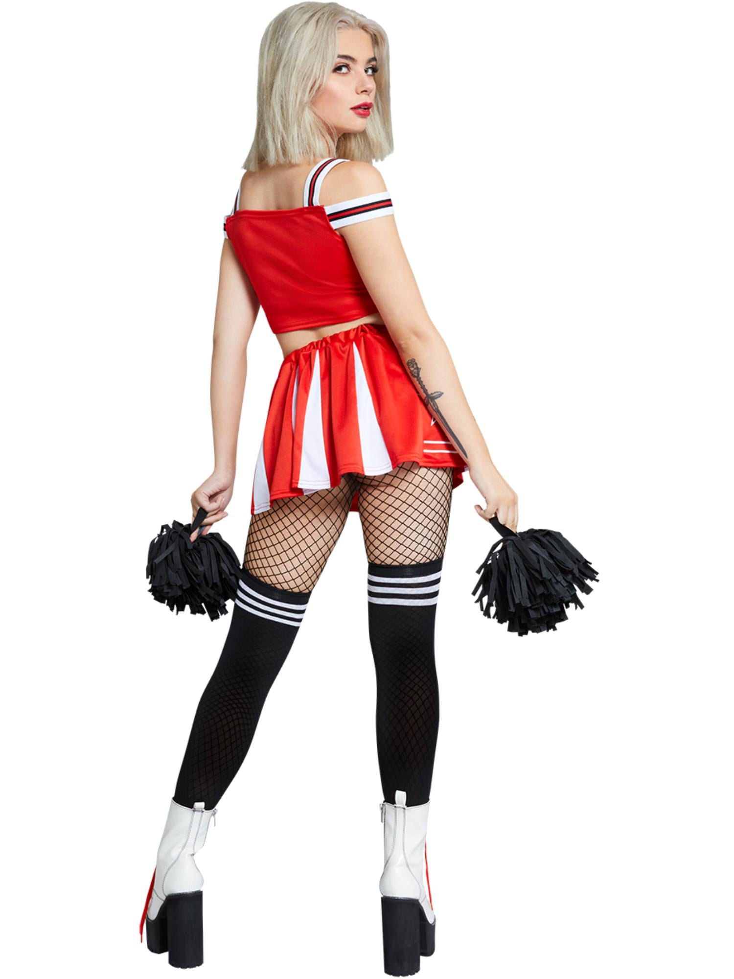 Fever Devil Cheerleader Costume, Red & White 2