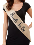 Deluxe Glitter Bride To Be Sash, Gold & Black 1