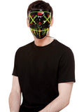 Stitch Face Mask, Green Neon Light Up, Black 1
