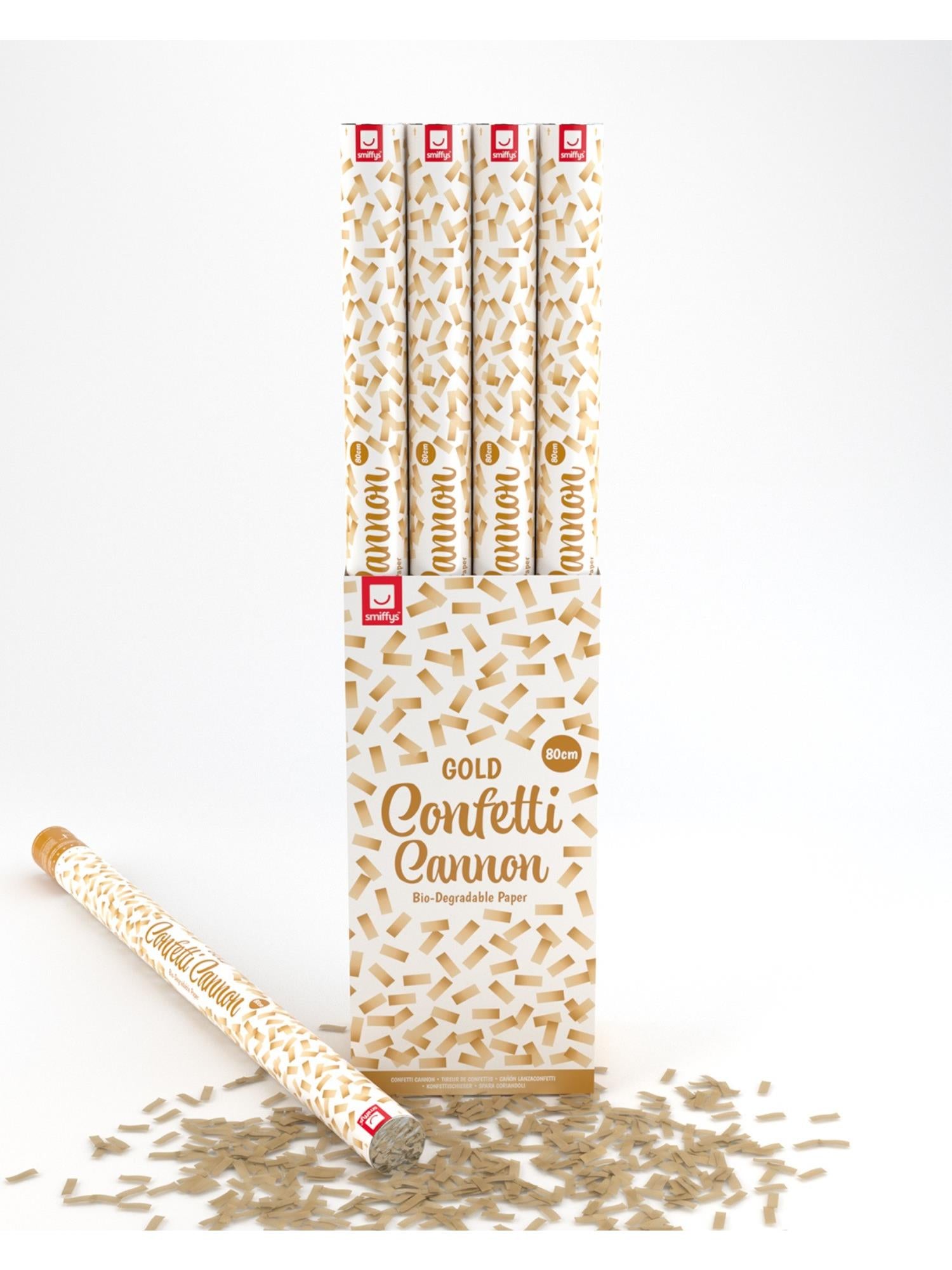 80cm Confetti Cannon, Gold, DB of 12 1