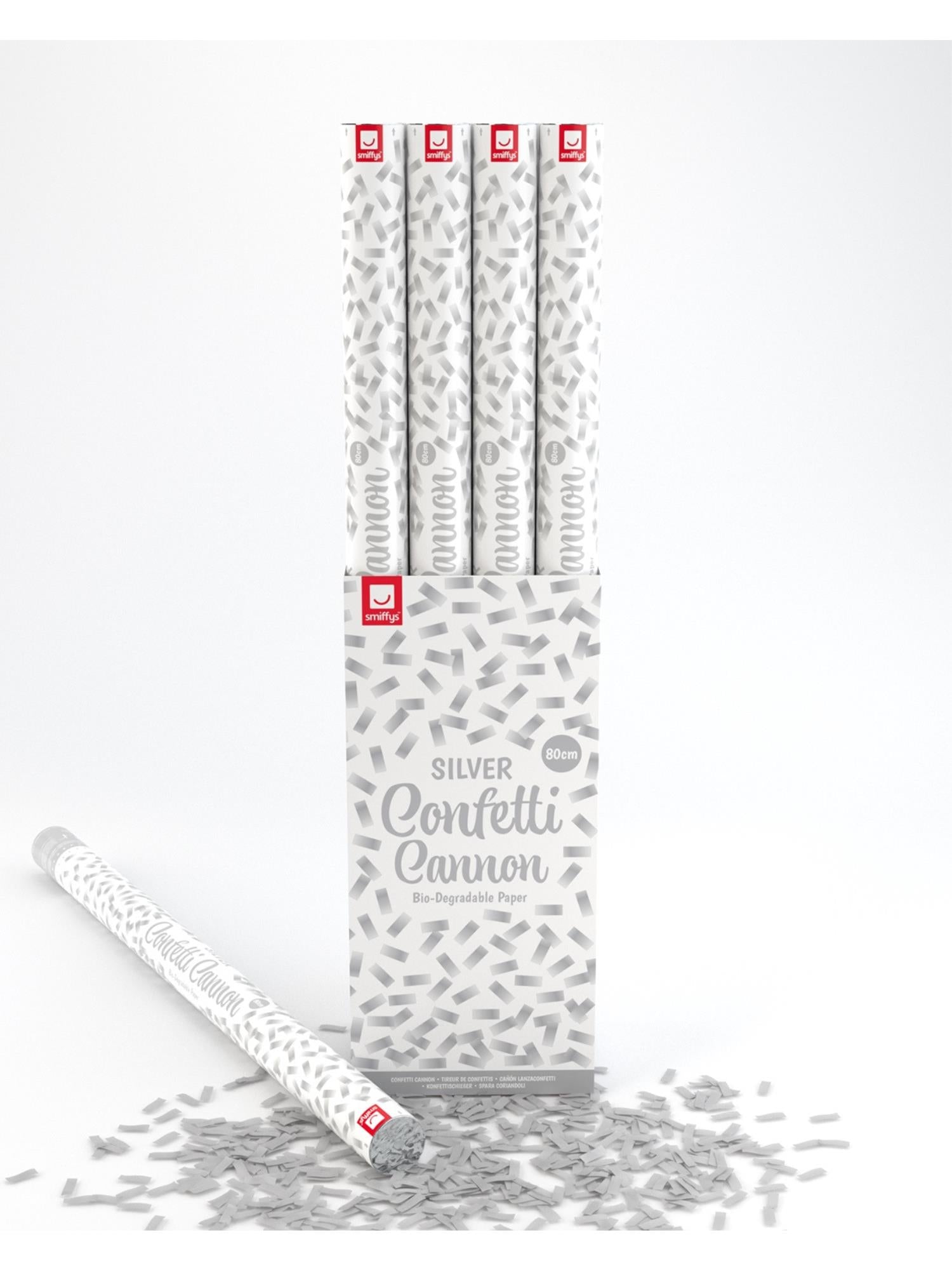 80cm Confetti Cannon, Silver, DB of 12 1