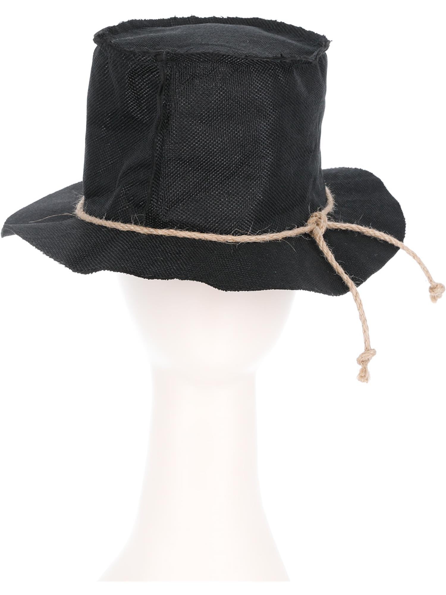 Burlap Scarecrow Top Hat, Black 2