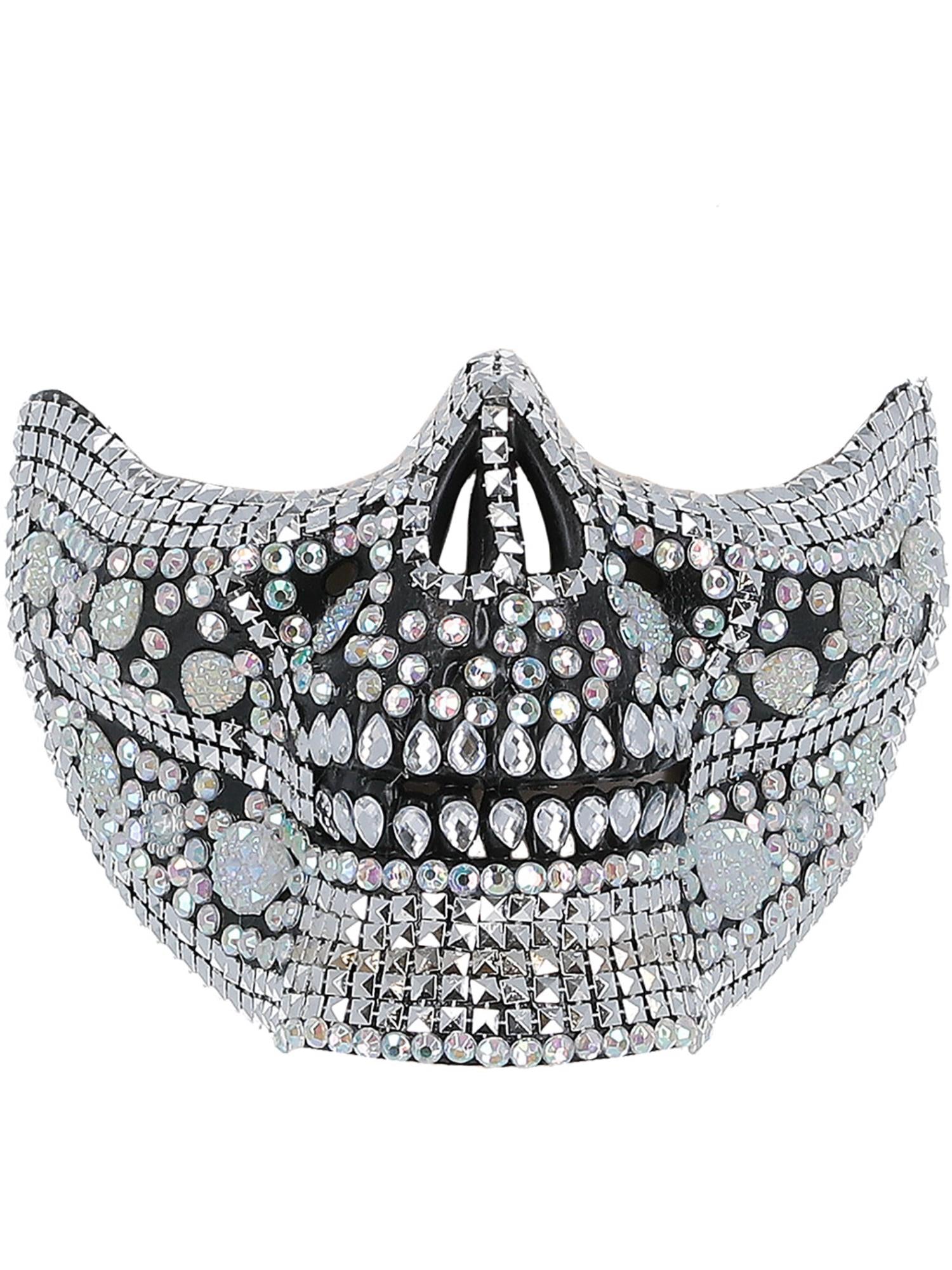 Deluxe Crystal Skull Half Face Mask 2